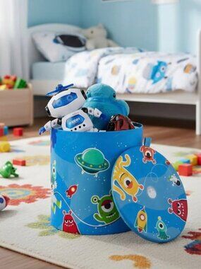 Kids Toy Storage Stool (11" H)